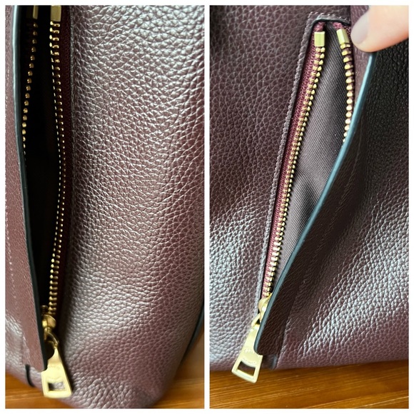 COACH SCOUT Oxblood Pebble Leather Hobo Shoulder Bag - Picture 7 of 13